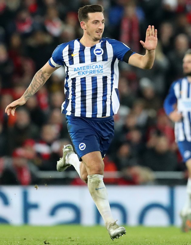 Brighton captain Dunk shown direct red card for abusing ref